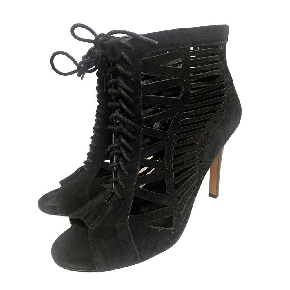 Crown Vintage Galaxy Leather Laser Cut Heels  Sandal